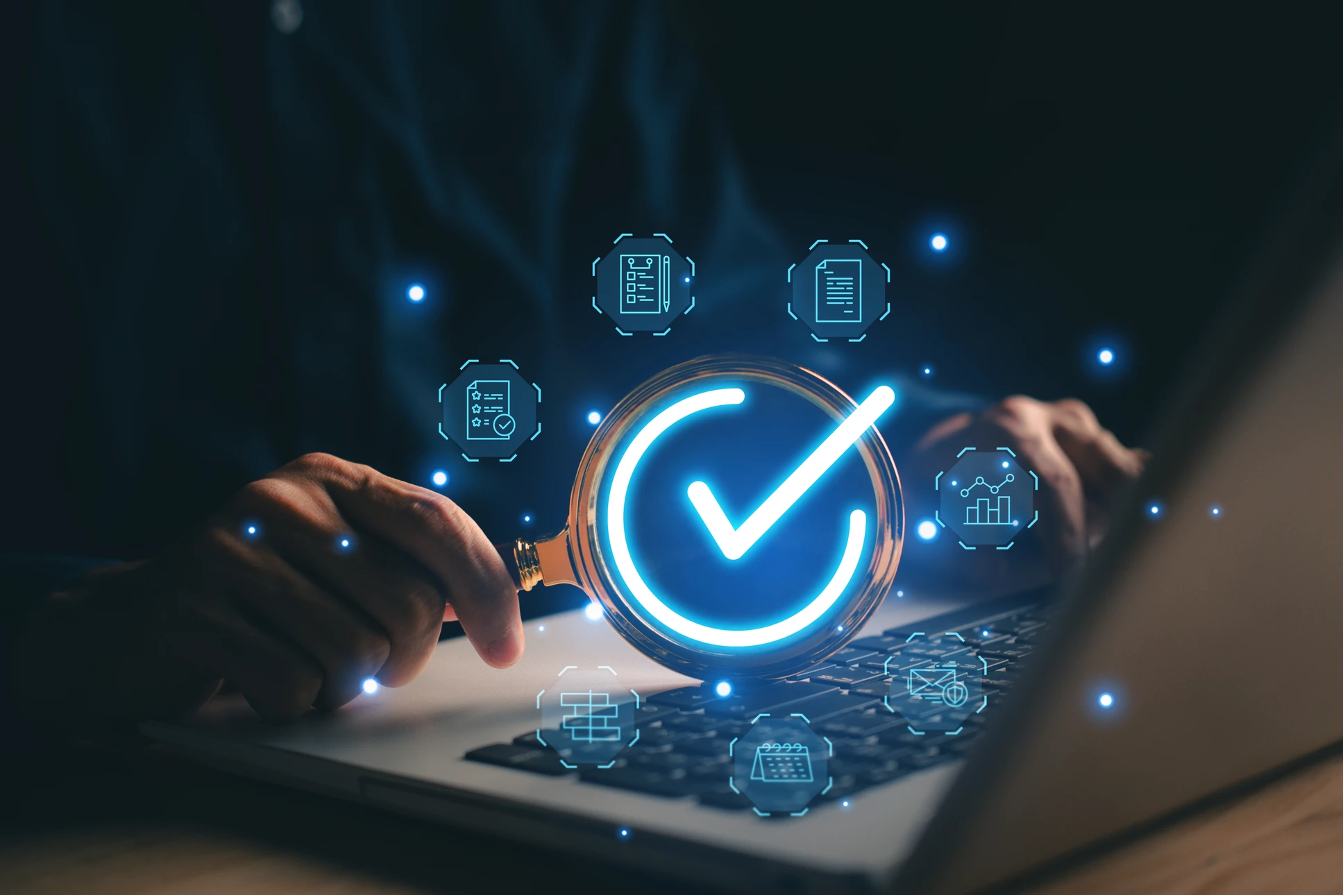 Une main ajuste un thermostat numérique mural blanc affichant 21°C